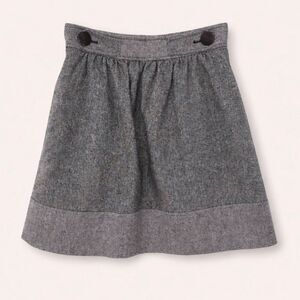 Tibi Gray High-Waisted A-Line Skirt Size 2 Wool Blend